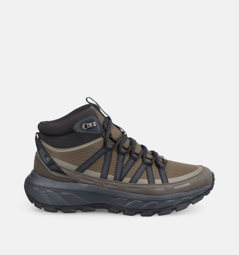 Jack Wolfskin Wild Hike Texapore Mid Chaussures de randonn&eacute;e en Vert pour hommes (380234) - pour semelles orthop&eacute;diques