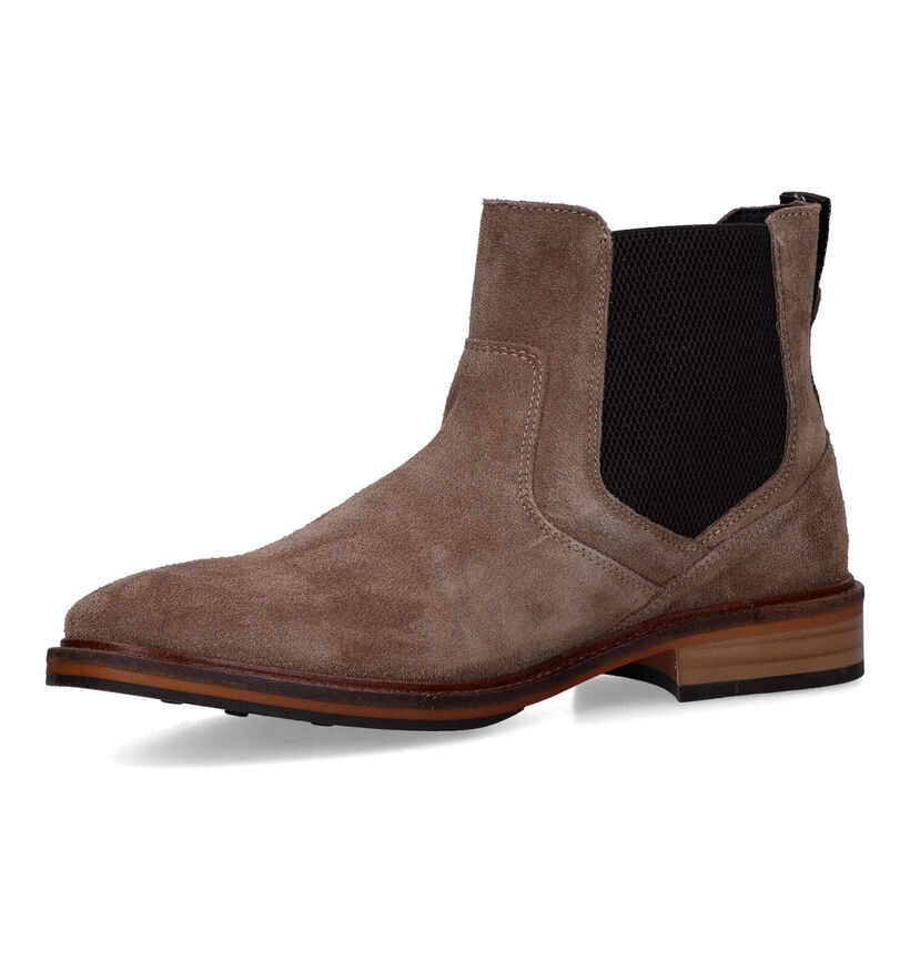 Bullboxer Bottines Chelsea en Taupe pour hommes (331809) - pour semelles orthopédiques