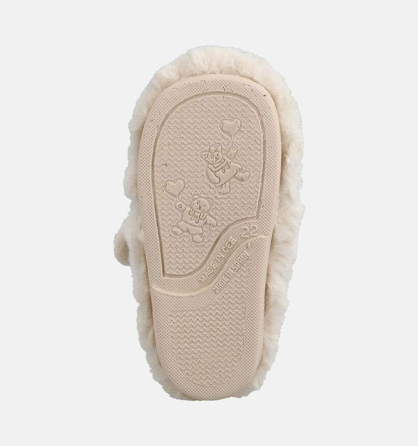 Little David Pantoufles en Ecru pour filles (381109) - pour semelles orthop&eacute;diques