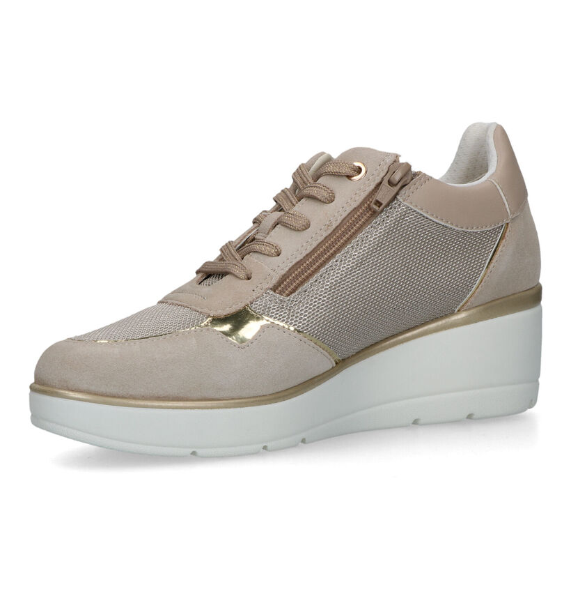 Geox Ilde Taupe Sneakers voor dames (326647) - geschikt voor steunzolen
