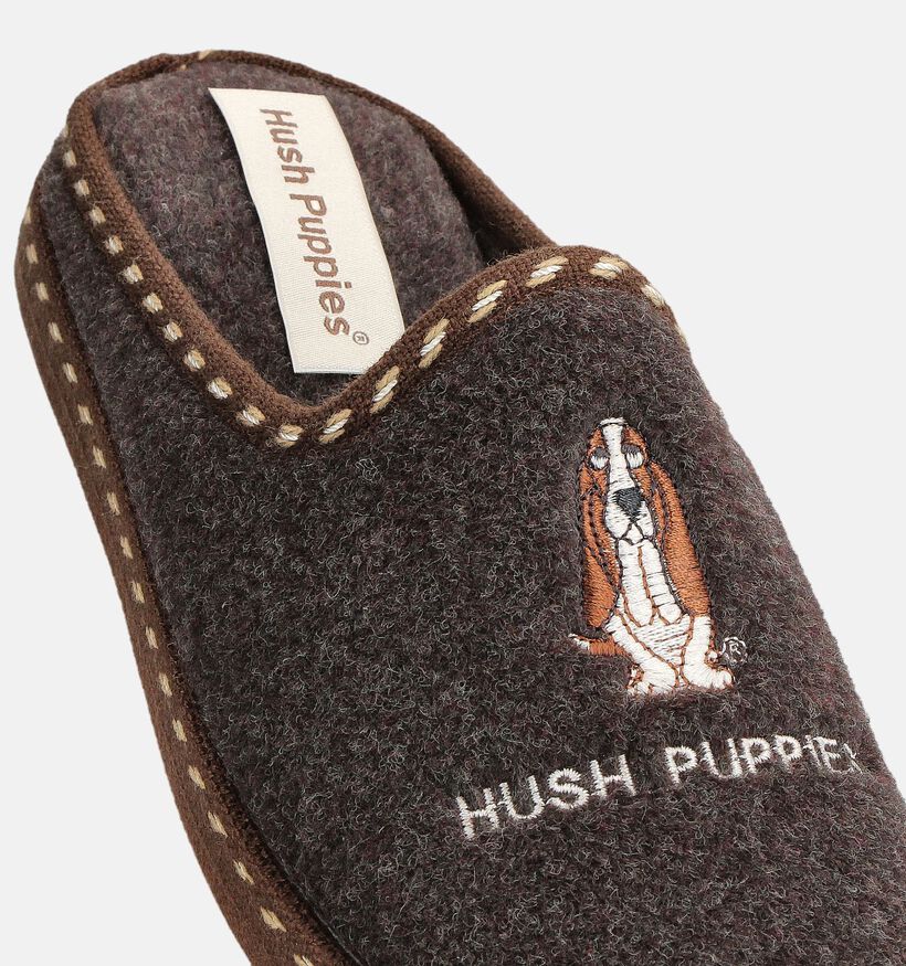 Hush Puppies Deux Pantoufles ouvertes en Brun fonc&eacute; pour hommes (377910)