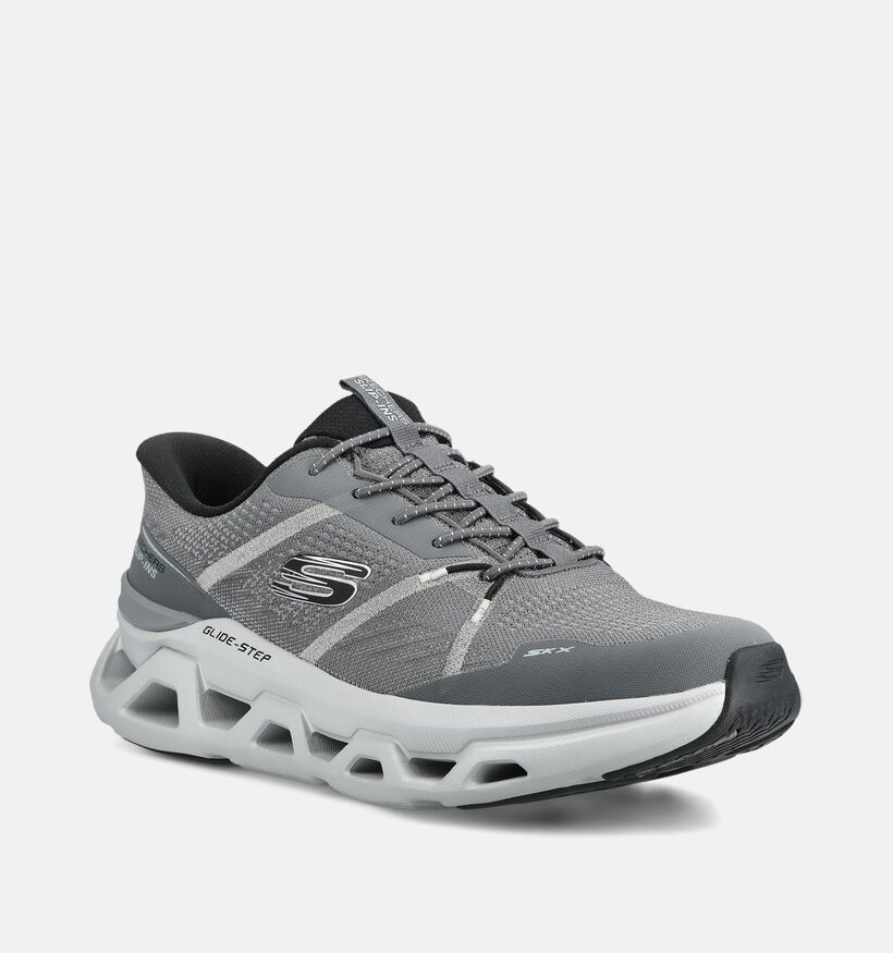 Skechers Glide Step Altus Aphtur Baskets en Gris fonc&eacute; pour hommes (376902) - pour semelles orthop&eacute;diques