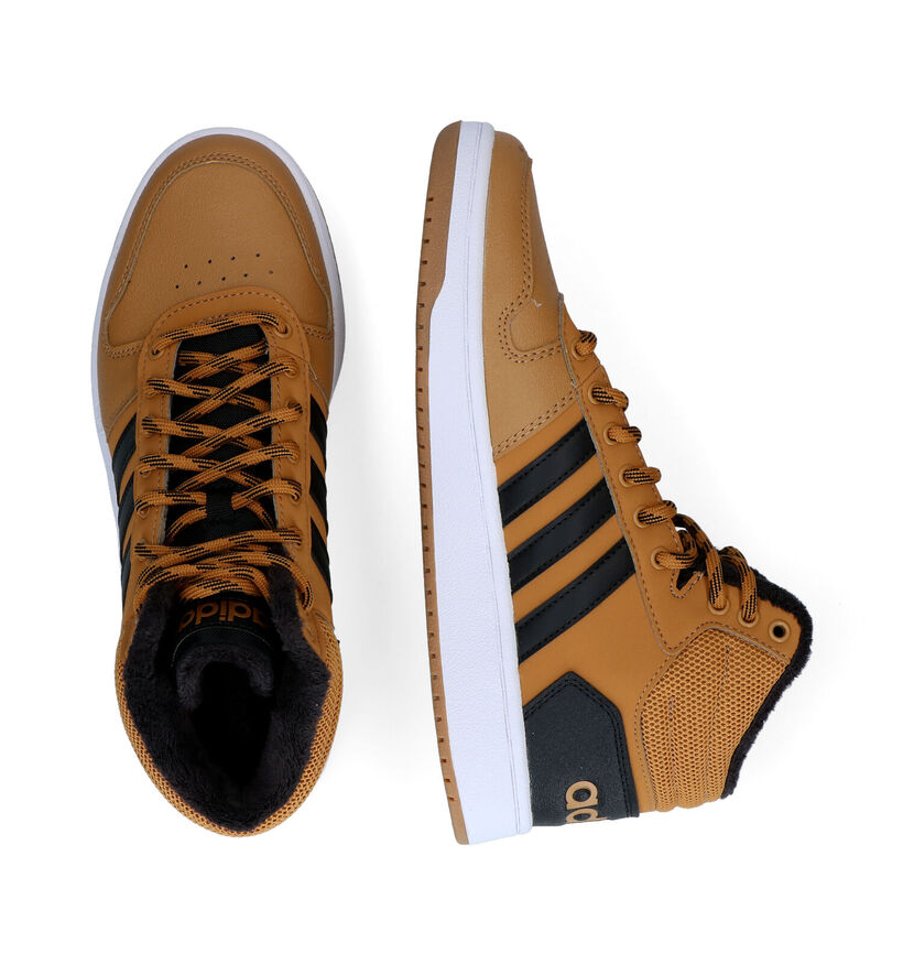 adidas Hoops 2.0 Mid Witte Sneakers in daim (290816)