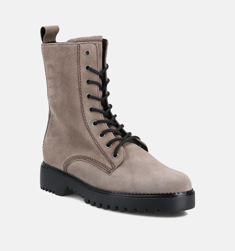 Gabor Bottines à Lacets en Taupe pour femmes (363110) - pour semelles orthopédiques