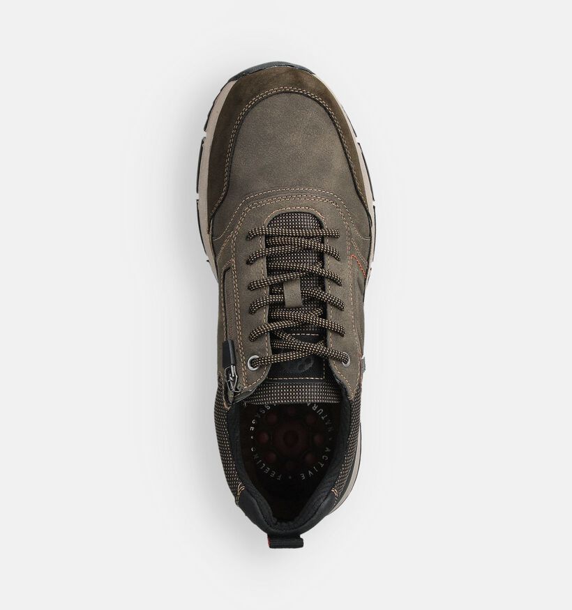 Relife Chaussures plates en Vert kaki pour hommes (377666) - pour semelles orthop&eacute;diques