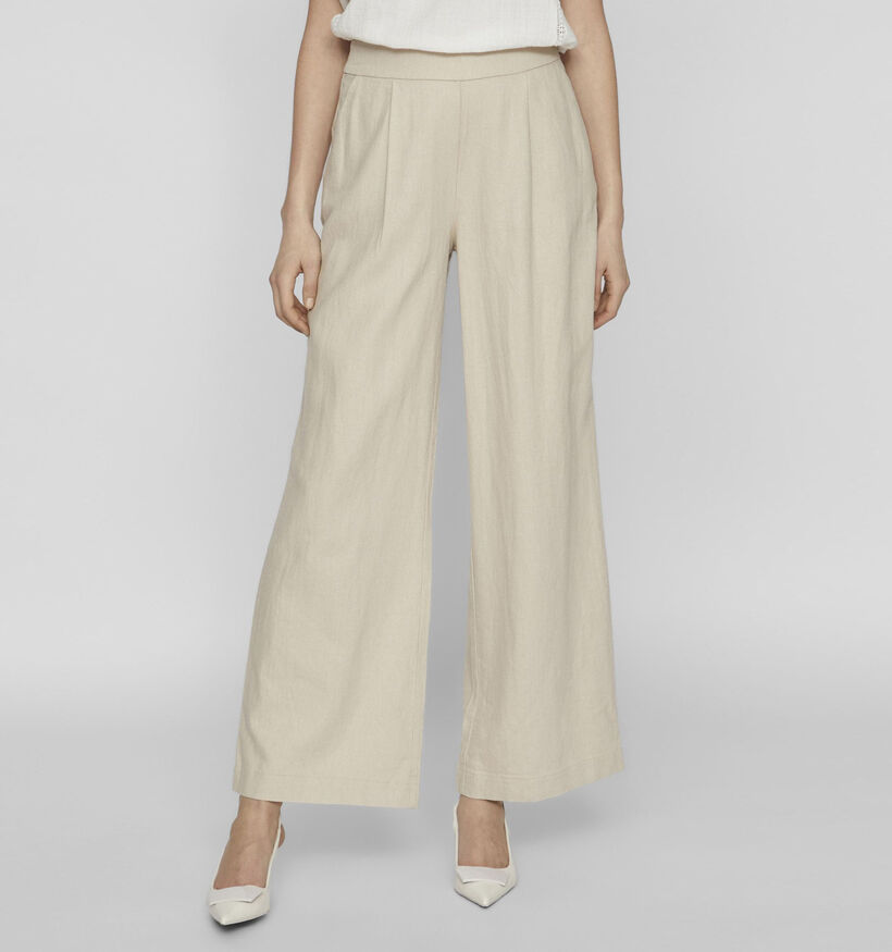 Vila Jolanda Beige Wijde broek voor dames (351750)