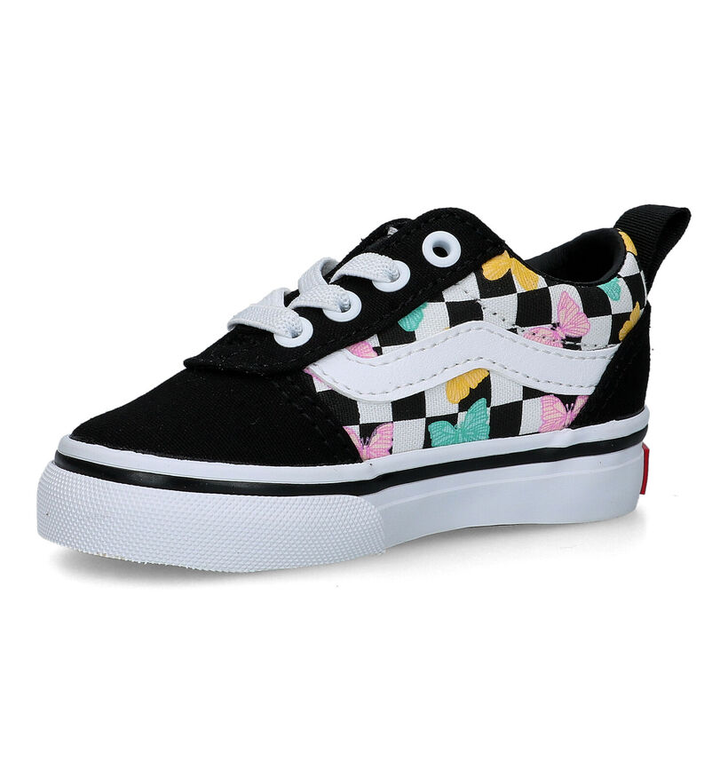 Vans Ward Butterfly Checkrbrd Zwarte Sneakers voor meisjes (321074)
