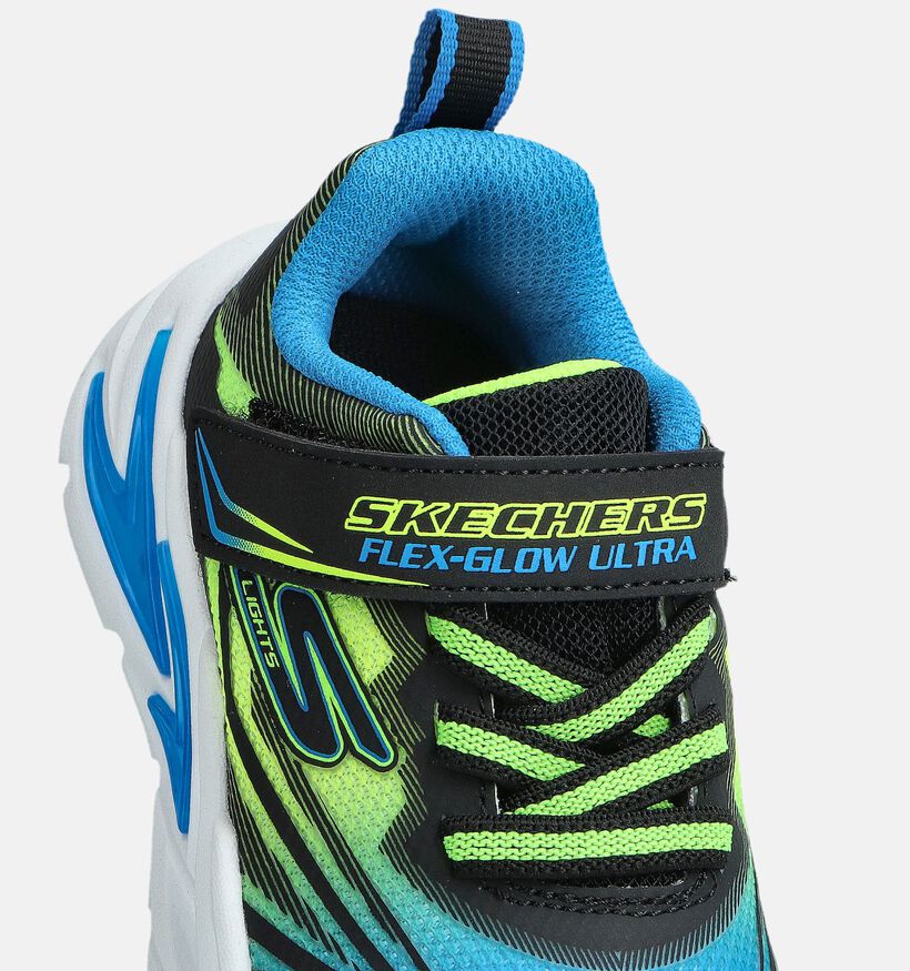 Skechers Flex Glow Ultra Baskets en Noir/Bleu pour garçons (366293)