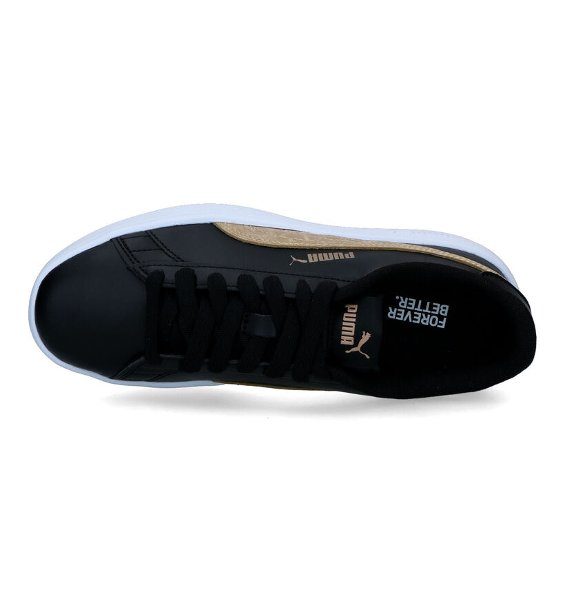 Puma Smash v2 Metallics JR Baskets en Noir pour filles (318764)