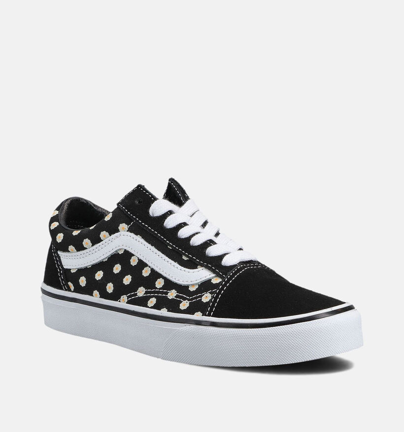 Vans Old Skool Floral Baskets en Noir pour filles (361118)