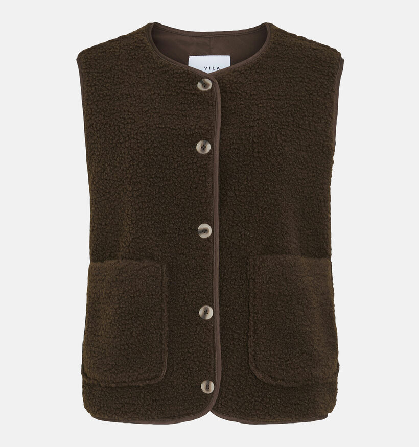Vila Ada Teddy Veste sans manches en Marron pour femmes (364062)