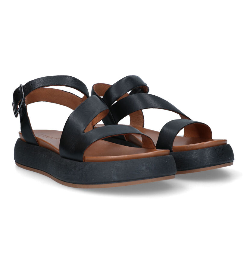 Inuovo Sandales plates en Noir pour femmes (356459)