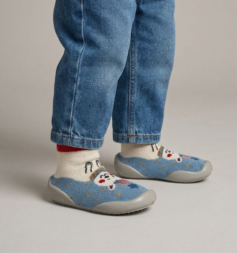 Coll&eacute;gien Pantoufles en Bleu/Multi pour filles (382082)