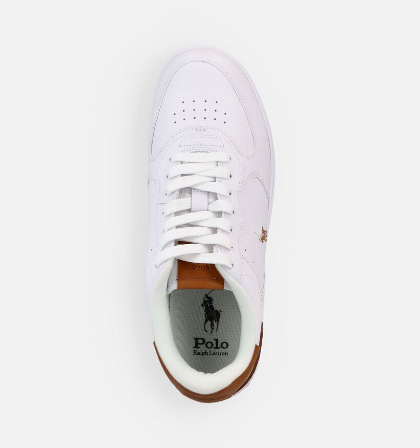 Polo Ralph Lauren Mastercourt Chaussures plates en Blanc pour hommes (369551) - pour semelles orthop&eacute;diques