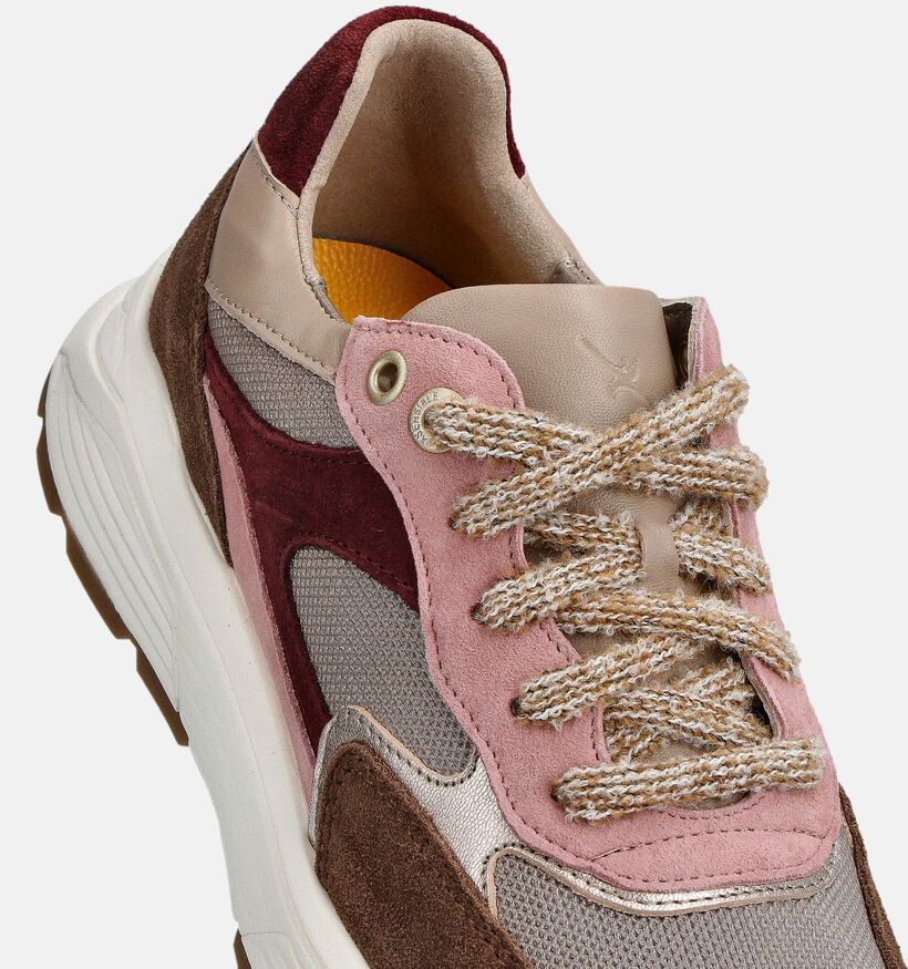 Xsensible Ponte Vecchio Baskets en Marron/Rose pour femmes (363597) - pour semelles orthopédiques