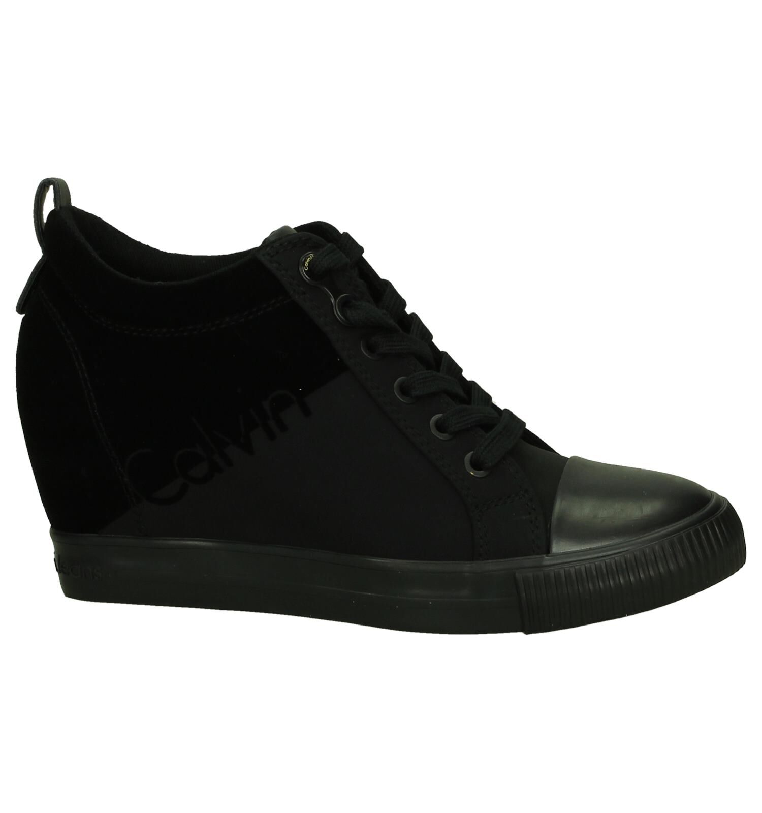 Zwarte Calvin Klein Robina Sneaker met Sleehak Dames Sneakers Online op TORFS.BE