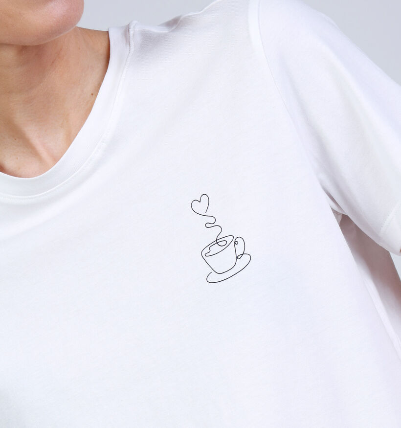 Vila Sybilla French Coffee T-shirt en Blanc pour femmes (368101)