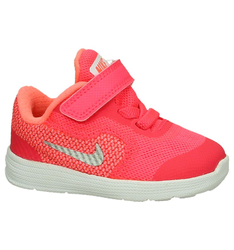 Nike Revolution Baskets basses en Rose en textile (198114)