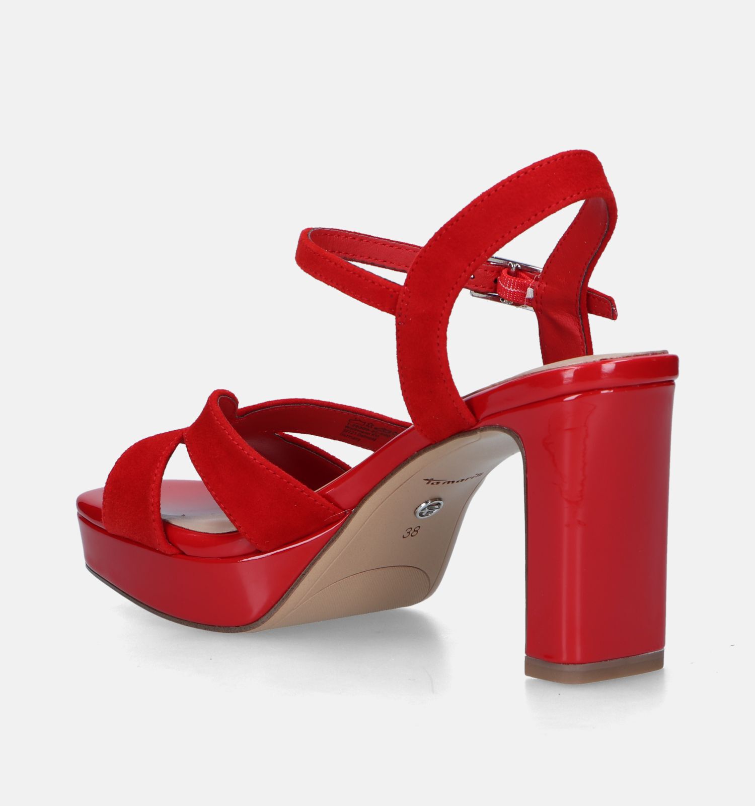Rode sandalen cheap hak