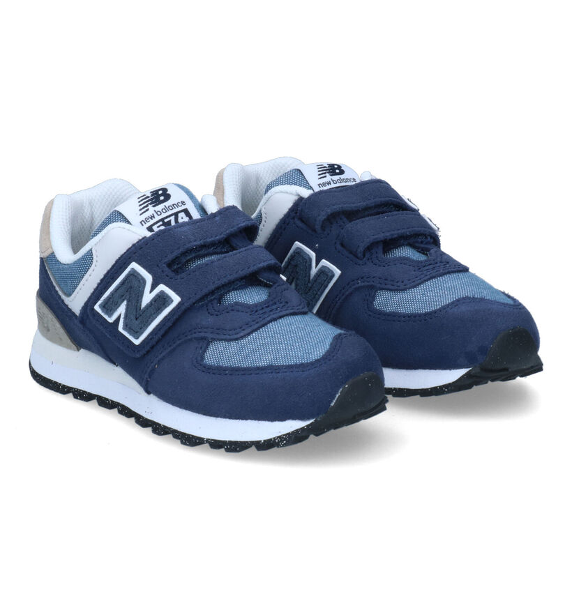 New Balance PV574 Baskets en Bleu pour garçons (319257) - pour semelles orthopédiques