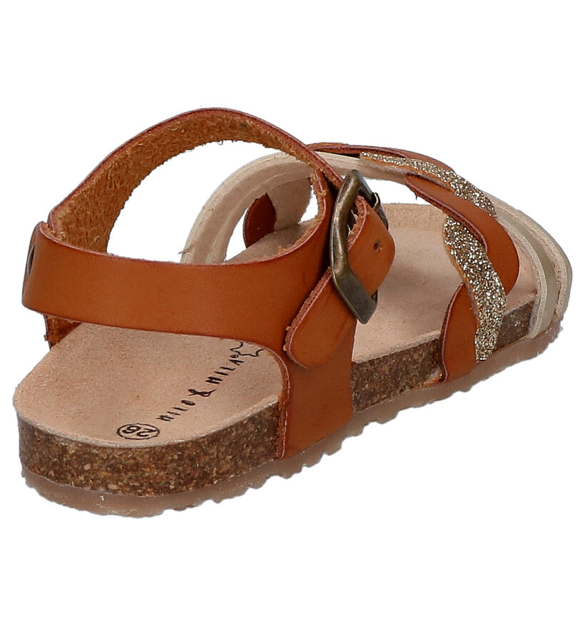 Milo & Mila Cognac Sandalen in kunstleer (272263)