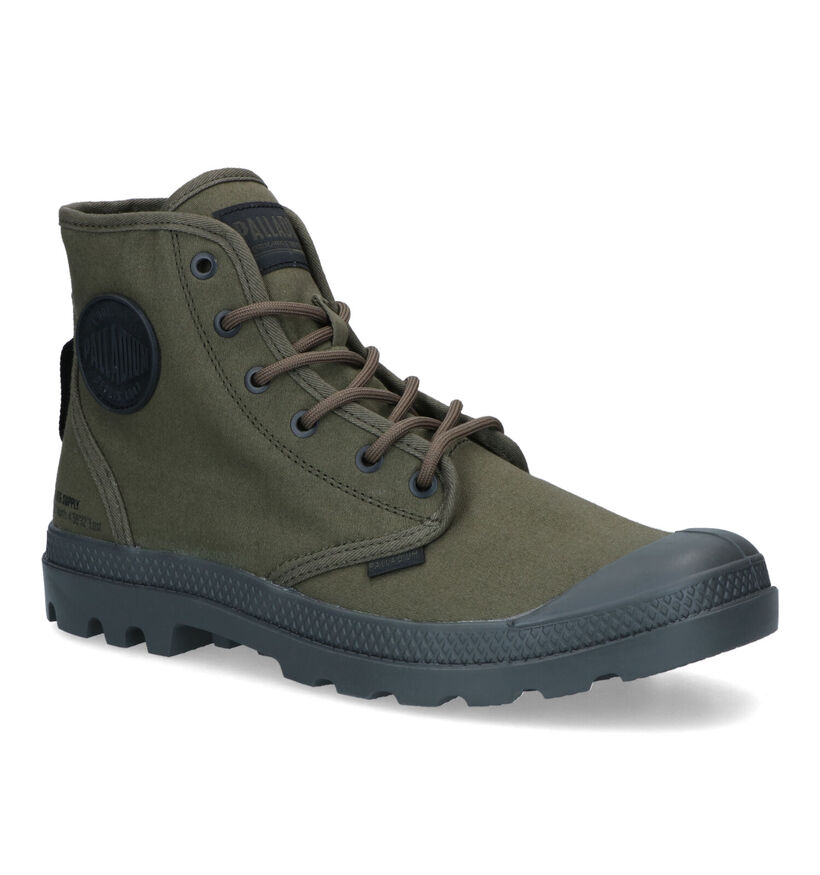 Palladium Pampa Hi Bottines en Vert Kaki pour hommes (336492) - pour semelles orthopédiques