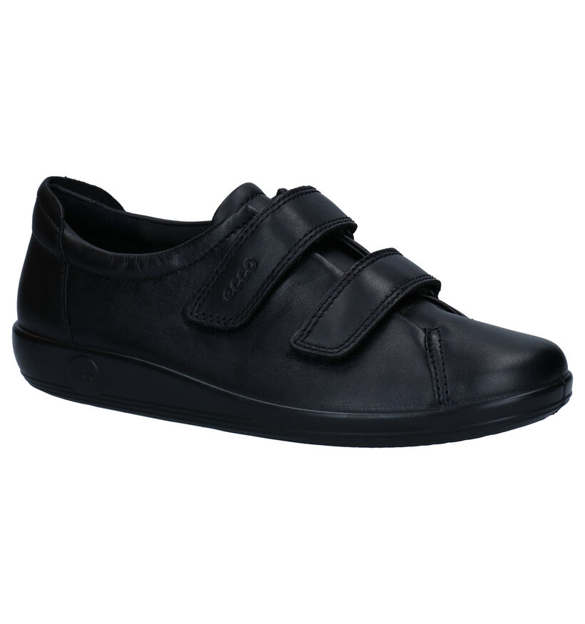 Ecco Soft 2.0 Zwarte Velcroschoenen voor dames (314895) - geschikt voor steunzolen