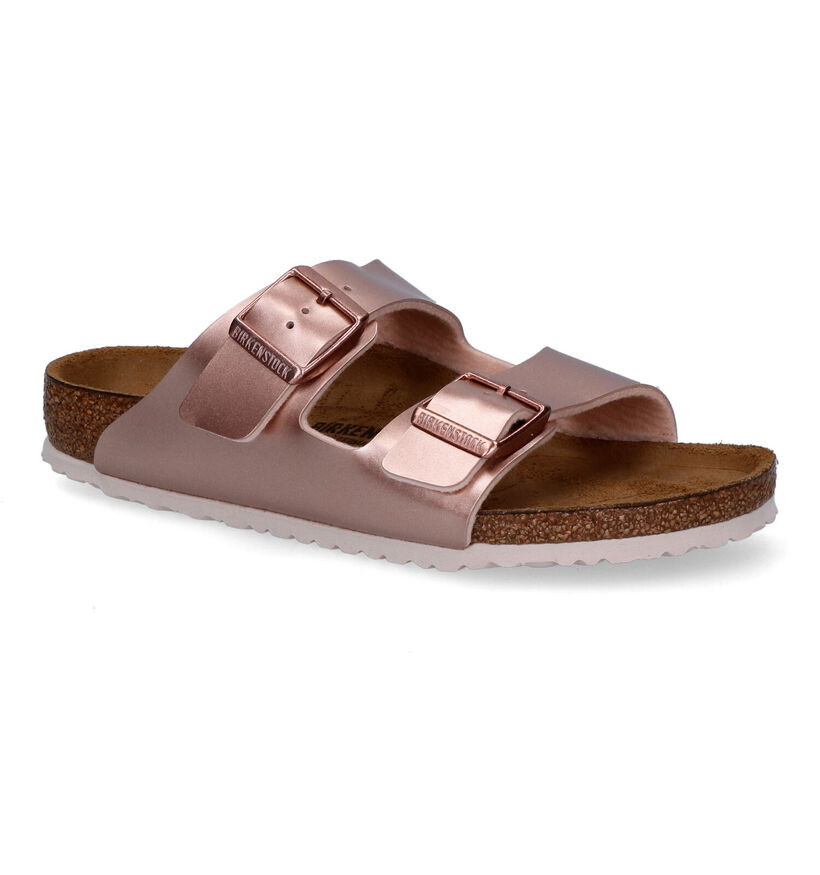 Birkenstock Arizona Roze Slippers in kunstleer (306462)