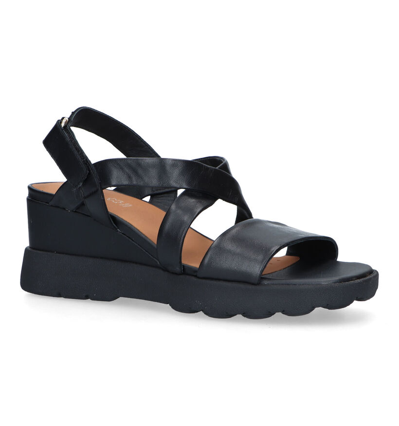 Geox Spherica Zwarte Sandalen in leer (326661)