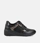 Jana Zwarte Sneakers met Veter en Rits voor dames (360423) - geschikt voor steunzolen