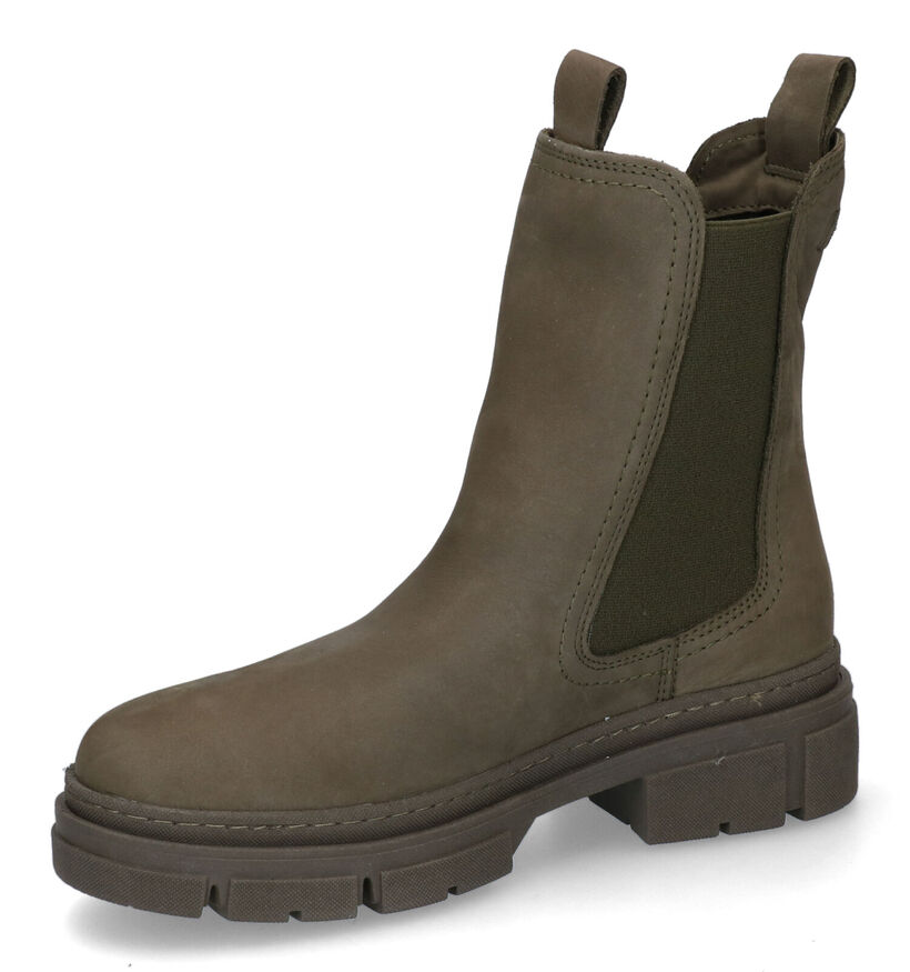 Tamaris Touch it Chelsea Boots en Kaki en nubuck (297115)