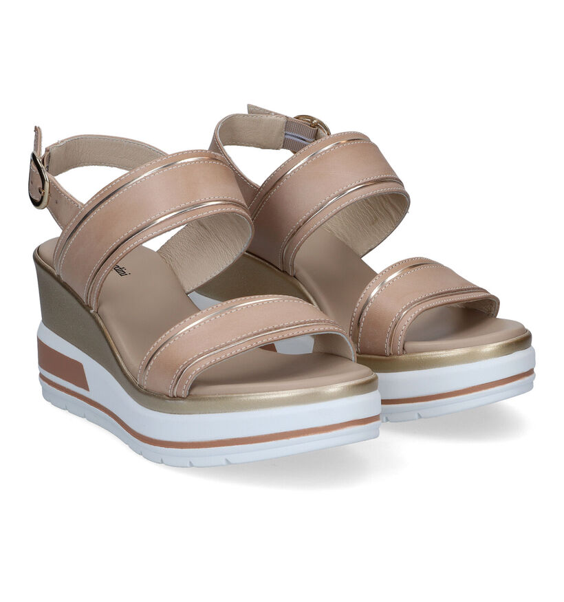 NeroGiardini Beige Sandalen in leer (307470)