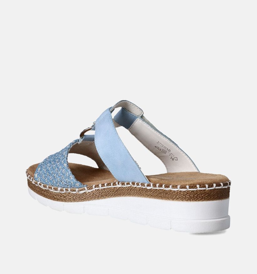 Rieker Blauwe Slippers met Sleehak voor dames (354926)