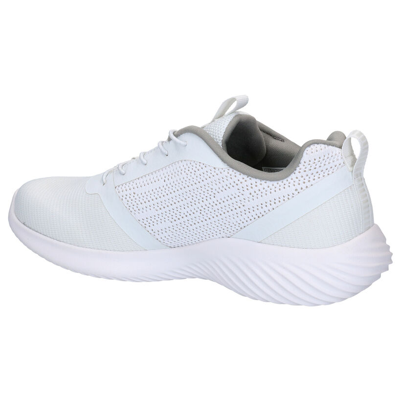 Skechers Bounder Witte Sneakers in stof (272835)