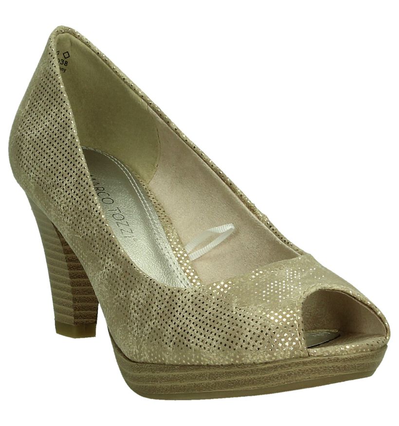 Marco Tozzi Gouden High Heels Pumps met Open Teen, , pdp