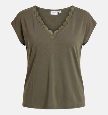 Vila T-shirts Bordeaux/Groen