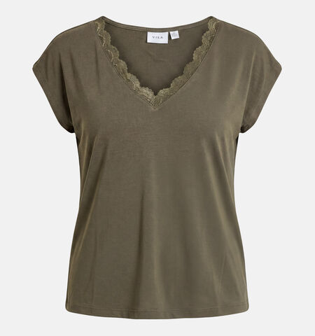 Vila T-shirts Bordeaux/Groen