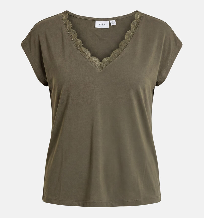 Vila Modala Lace Donkergroene T-shirt voor dames (378500)