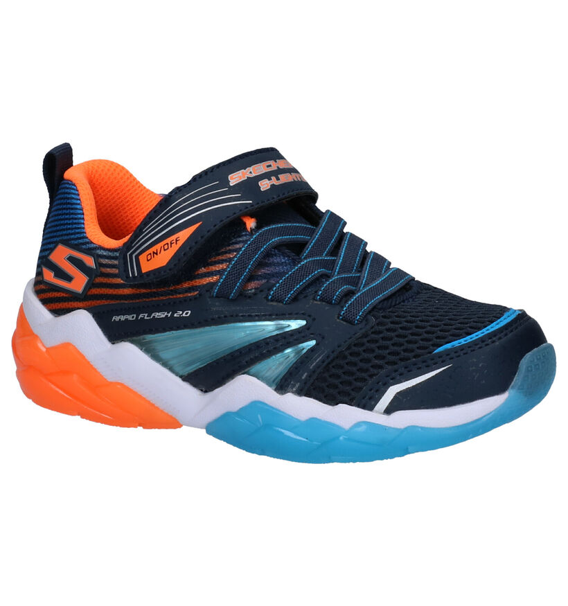 Skechers Rapid Flash Blauwe Sneakers in stof (256144)