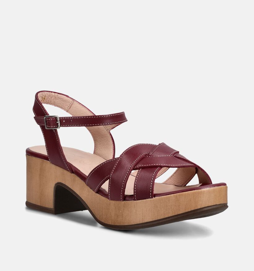 Wonders Tokat Vino Sandales &agrave; talons en Bordeaux pour femmes (373122)