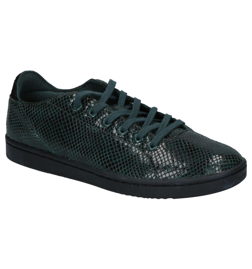 Woden Chaussures à lacets en Vert foncé en verni (254191)