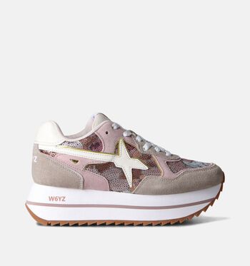 W6YZ Low Baskets Noir/Blanc/Marron/Taupe/Bleu/Rose