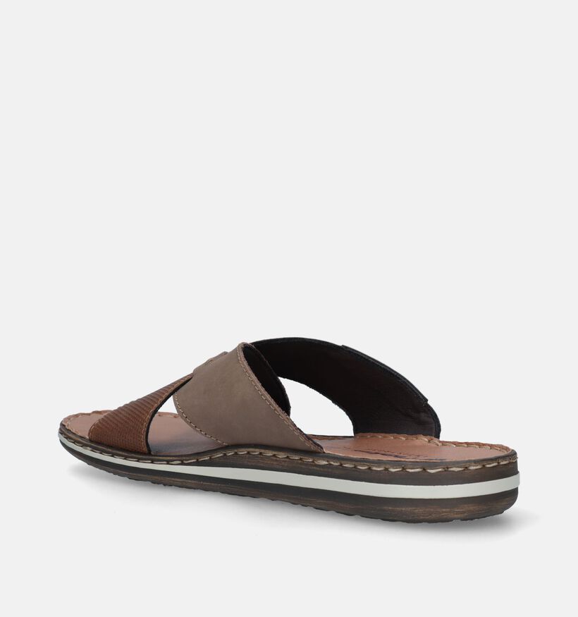Rieker Nu-pieds casual en Marron pour hommes (354818)