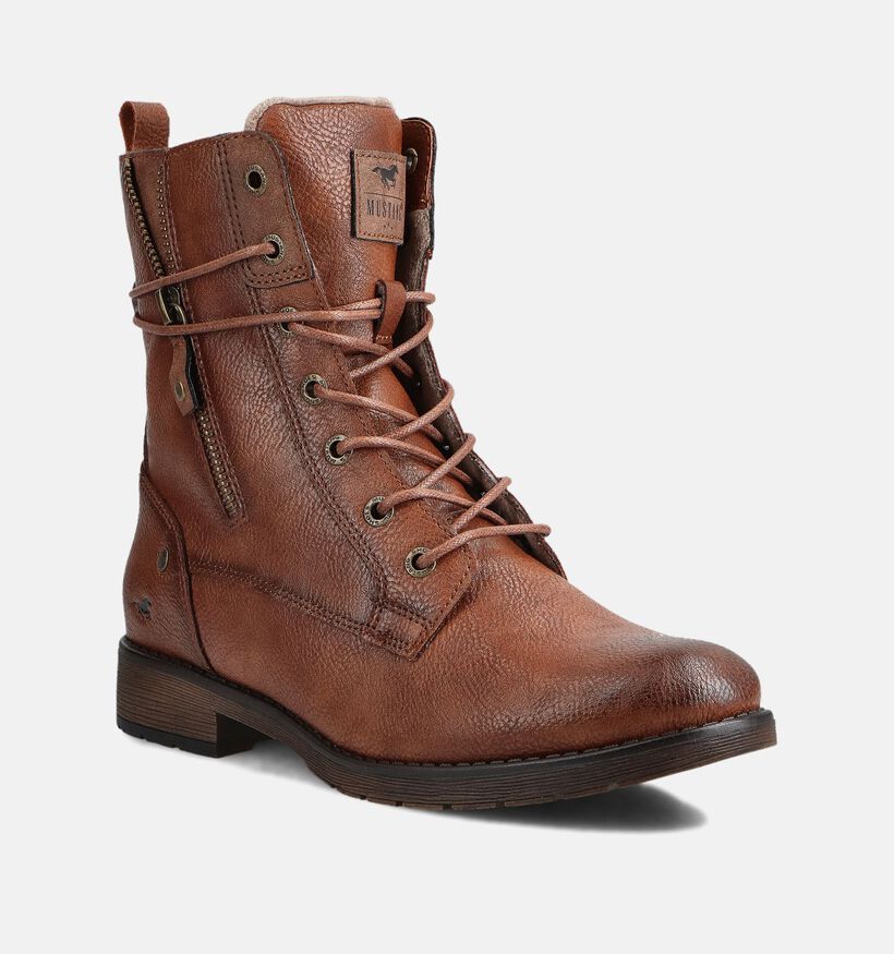 Mustang Cognac Veterboots voor dames (363699)