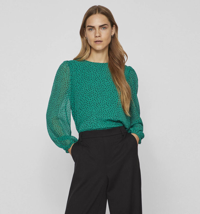 Vila Britanja Dot Blouse en Vert pour femmes (337676)