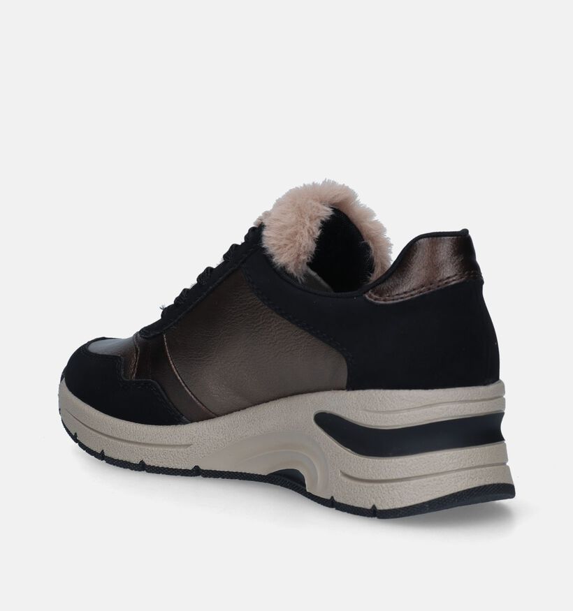 Rieker Zwarte Sneakers voor dames (344401) - geschikt voor steunzolen