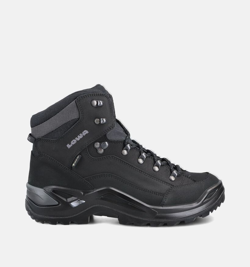 Lowa Renegade GTX MID Chaussures de randonnée en Noir pour hommes (374308) - pour semelles orthopédiques