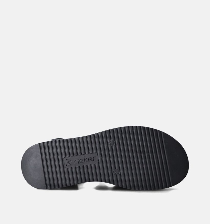 Rieker Sandales talon compensé en Noir pour femmes (354970)