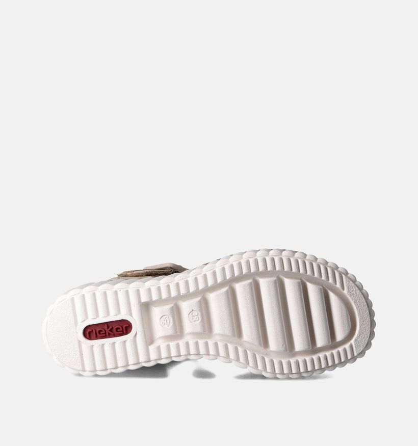 Rieker Sandales talon compensé en Beige pour femmes (354996)