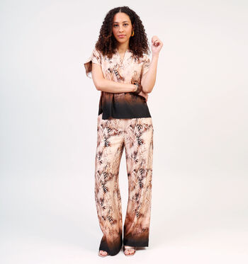 Wijde broek beige